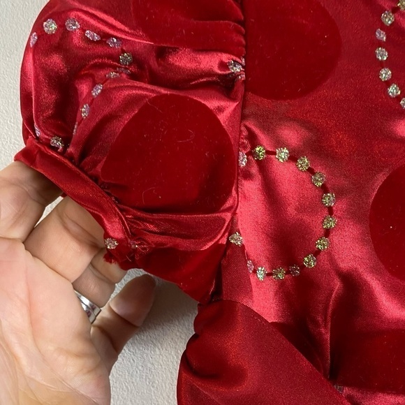 Rare Editions Baby Girl’s Red Glitter Circle Party Formal Holiday Dress -Sz 24M - Picture 6 of 9